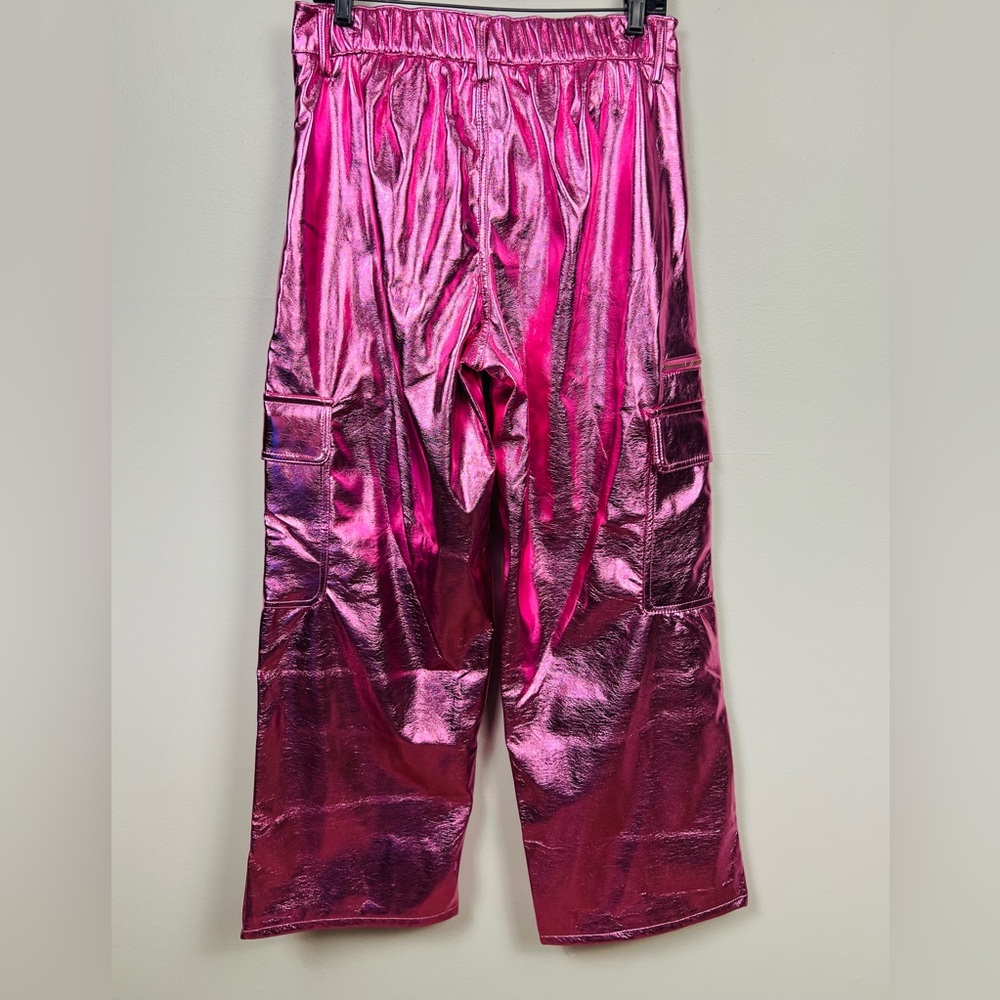 Pink Metallic High-Rise Cargo Pants – Lined, Fits Like L - Picture 3 of 16